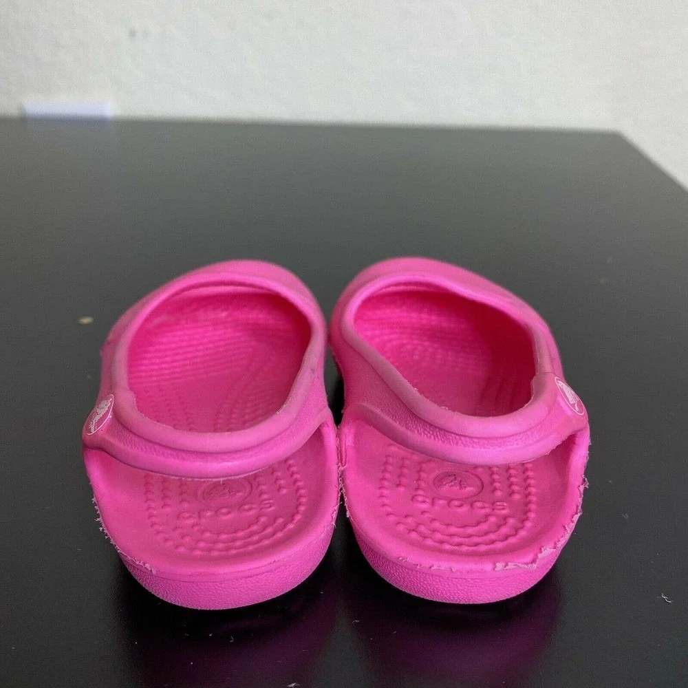 Crocs neon pink gabby flat Baby Toddler girls size C 4 Shoes Sandals
